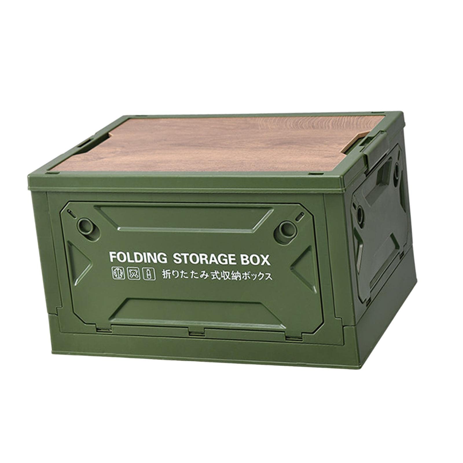 Amagogo Faltbare Aufbewahrungsbox mit Komfortablem Griff Große Multifunktionale Klappkiste mit Rädern Stabiler Lagerbehälter mit Stapelbarem Deckel Organizer, GRÜN