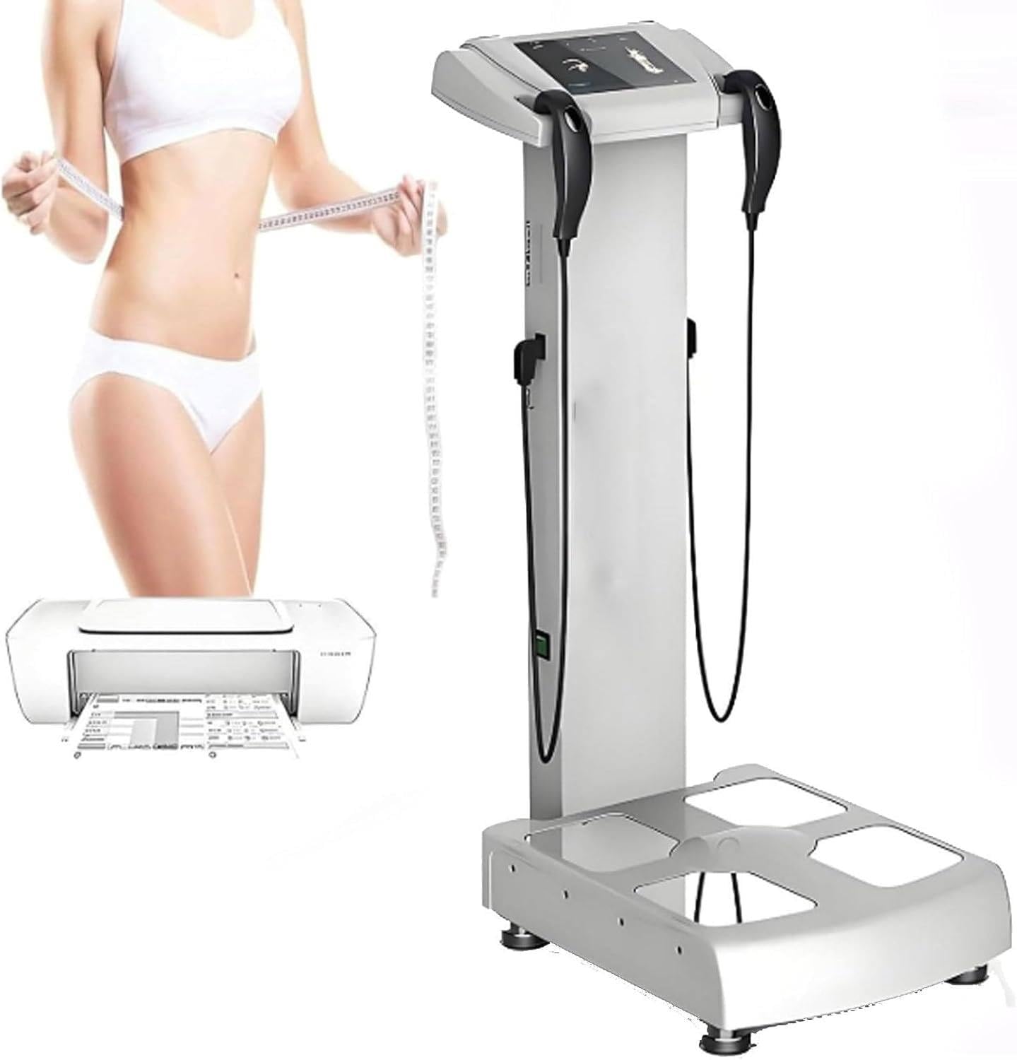 WYBYYDS Smart Body Fat Scale, Body Fat Body Composition Analysis Machine Mass Body Posture Assessment Analyzer for Nutritionist Clinic/Gym Use，with Printer White