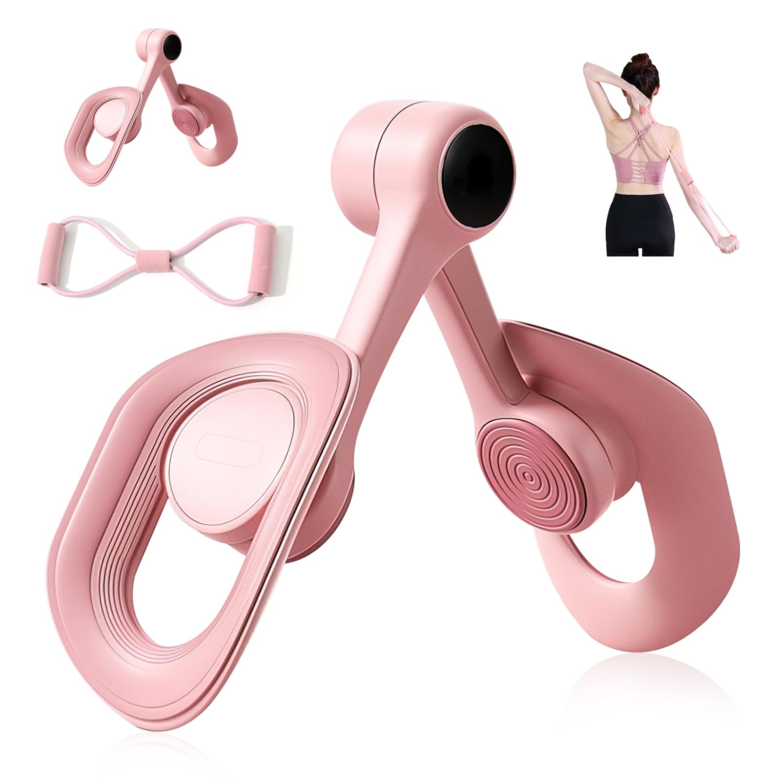 Kegel Pelvic Floor Trainer for Women, Inner Thigh Muscle Master Exercise Devices, Leg Strengthener Workout Exerciser Equipment for Home Use (No-Counter Pink)