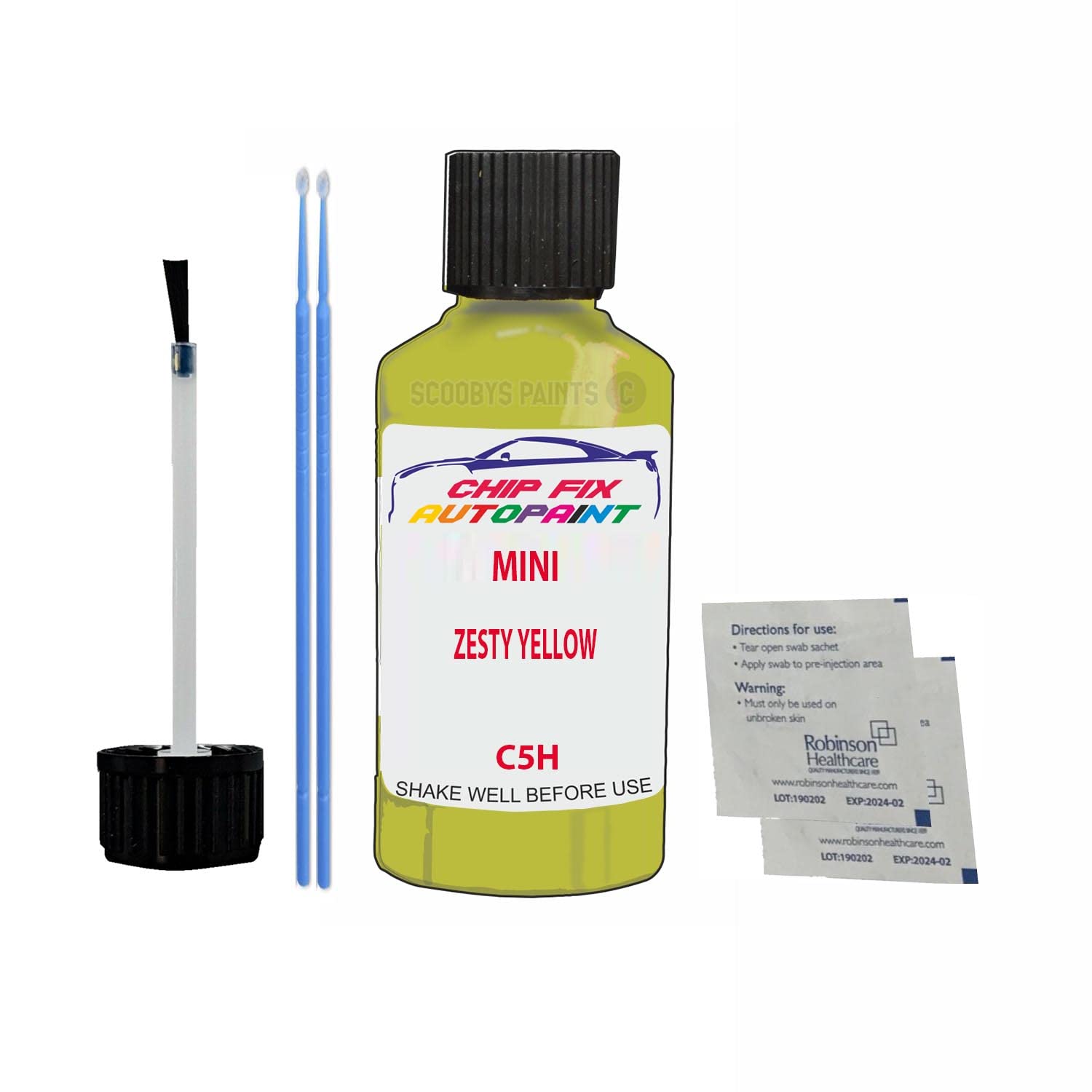 Scoobys Paints Back In The Mix Zesty Yellow Touch Up Paint For Mini Jcw C5h 2021-2022 30Ml Bottle Brush Scratch Stone Chip Repair Pen