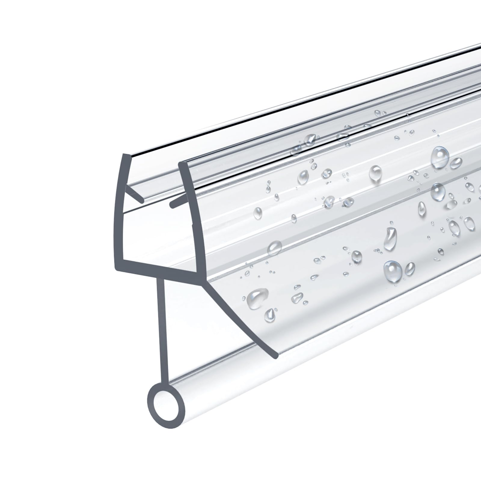 EMKE Duschdichtung Ersatzdichtung Wasserabweiser Schwallschutz Duschtürdichtung Duschkabine Dusche Dichtung für Duschtüren 4-6mm Glas 600mm