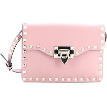 Pre-Loved Rockstud Flip Lock Flap Bag Leather Small, Pink