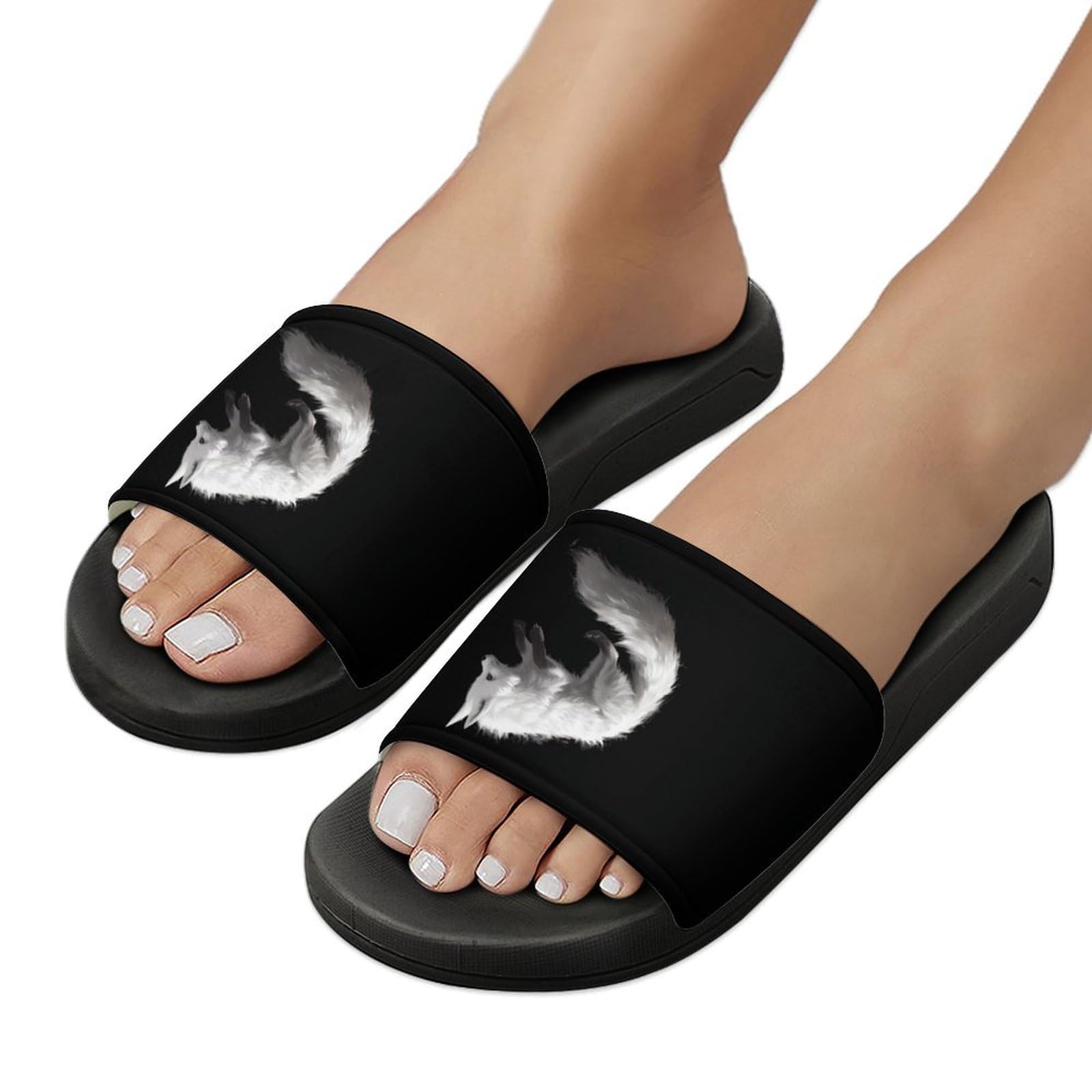 Fluffy Fox House Slippers Shower Slides Shoes