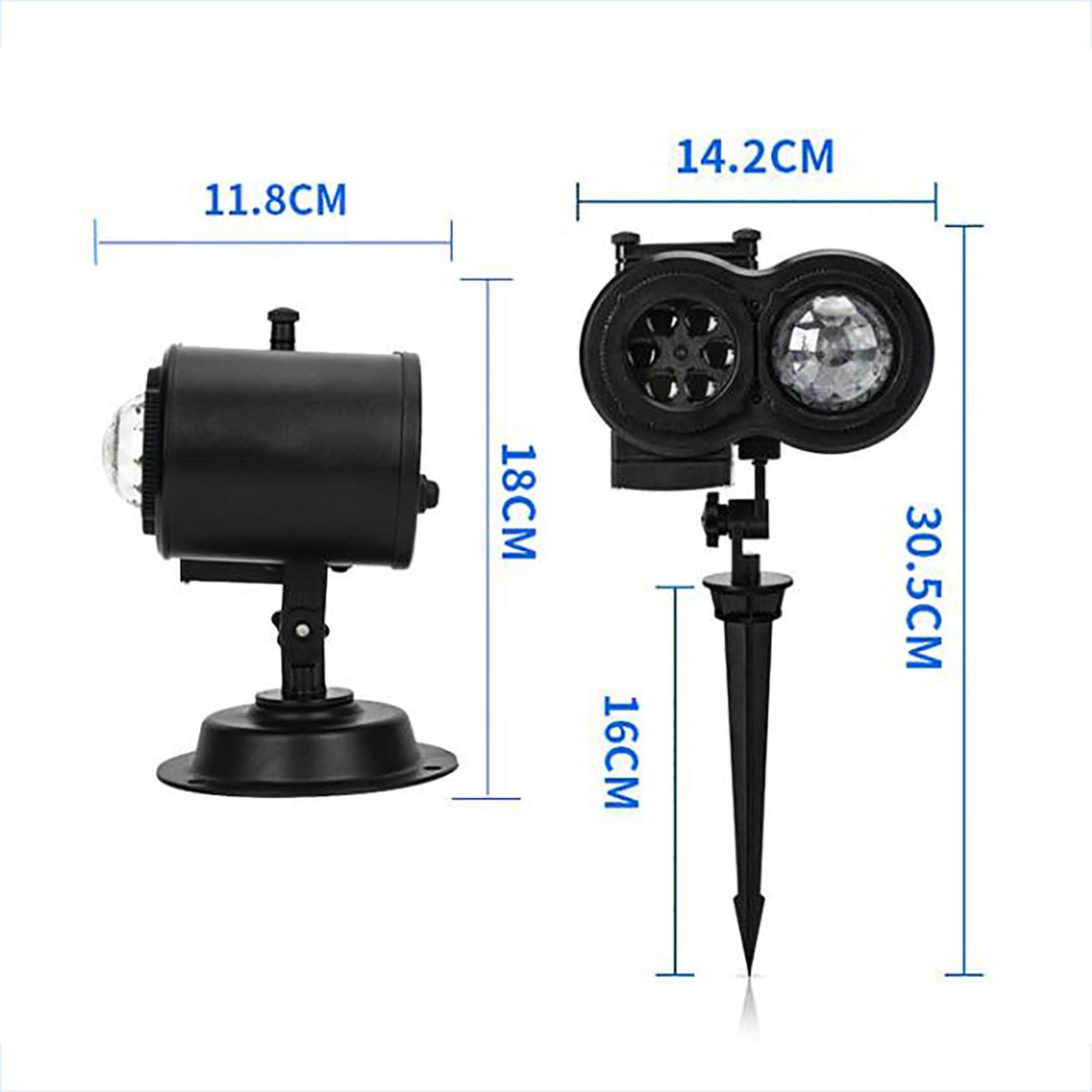 Proiettore di Luci Nevicate, Proiettore di Luci Natalizie con Telecomando, 10 Onde d'Acqua E 16 Effetti HD, Base con Rotazione a 360° E Design Resistente all'Acqua IP44, per Decorazioni Natalizie