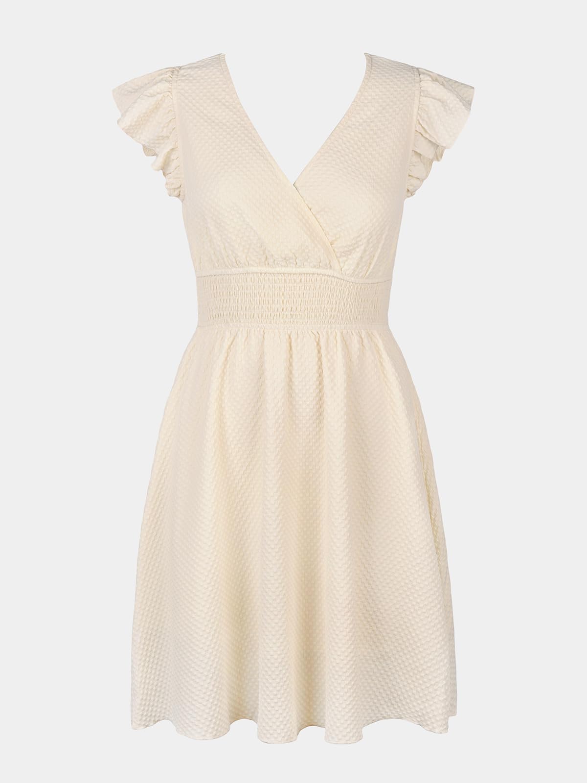 CUPSHE Robe d'été décontractée à manches évasées et col en V pour femme