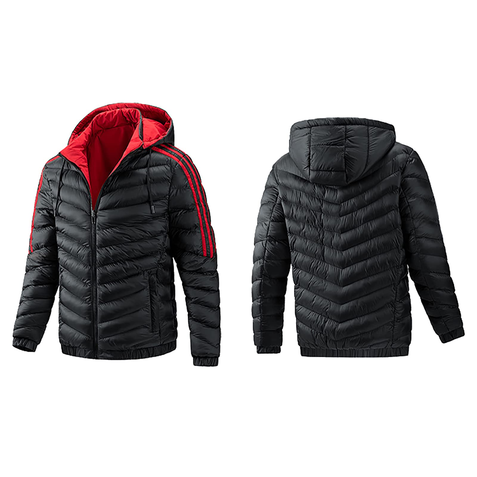 Generic Męska kurtka puchowa, lekka kurtka pikowana, funkcjonalna kurtka izolacyjna, kurtka funkcyjna, kurtka termiczna outdoorowa, kurtka rekreacyjna, wiatrówka z kapturem, blue, M