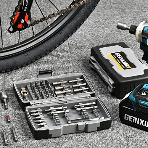 Geinxurn 59 Pieces S2 Steel Screwdriver And Nut Driver Bit Set With Storage Case Impact Magnetic Screw Guides Quick Change Holder For Drill Drive #TOP6