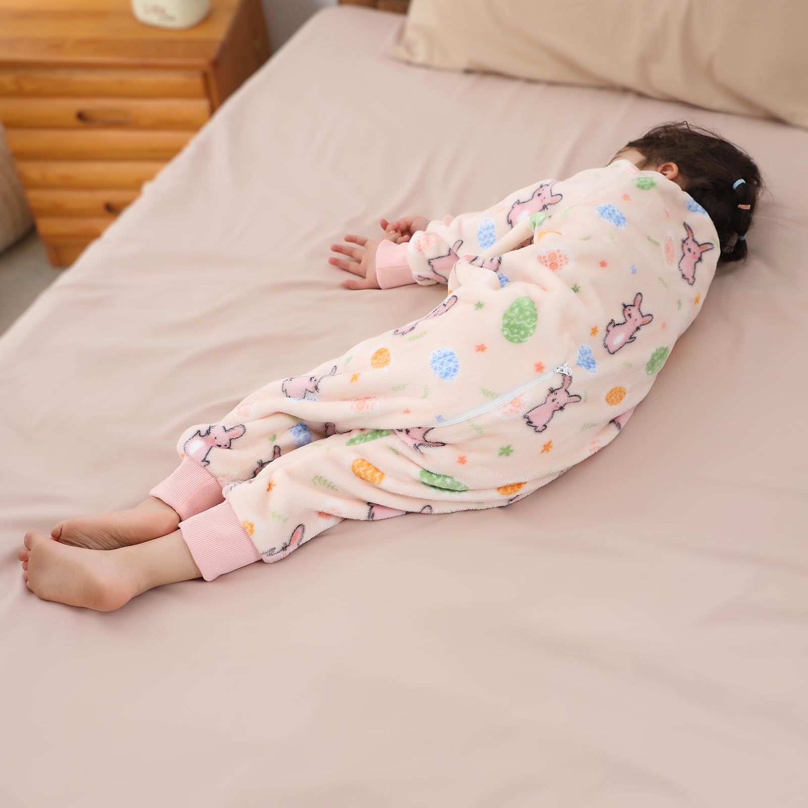 TMEOG Tutine Pigiama Invernale per Bambini e Bambine 1-6 Anni Flanella Maniche Lunghe con Zip