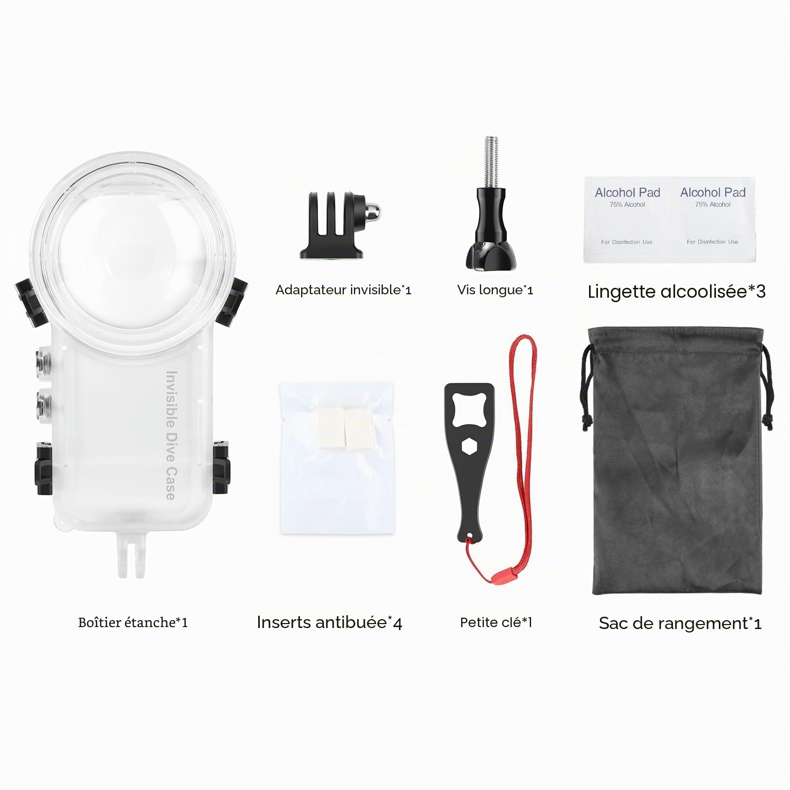 Boîtier de plongée invisible pour Insta360 X4, PULUZ 50 m Boîtier étanche pour plongée sous-marine Insta 360 X4 avec accessoires