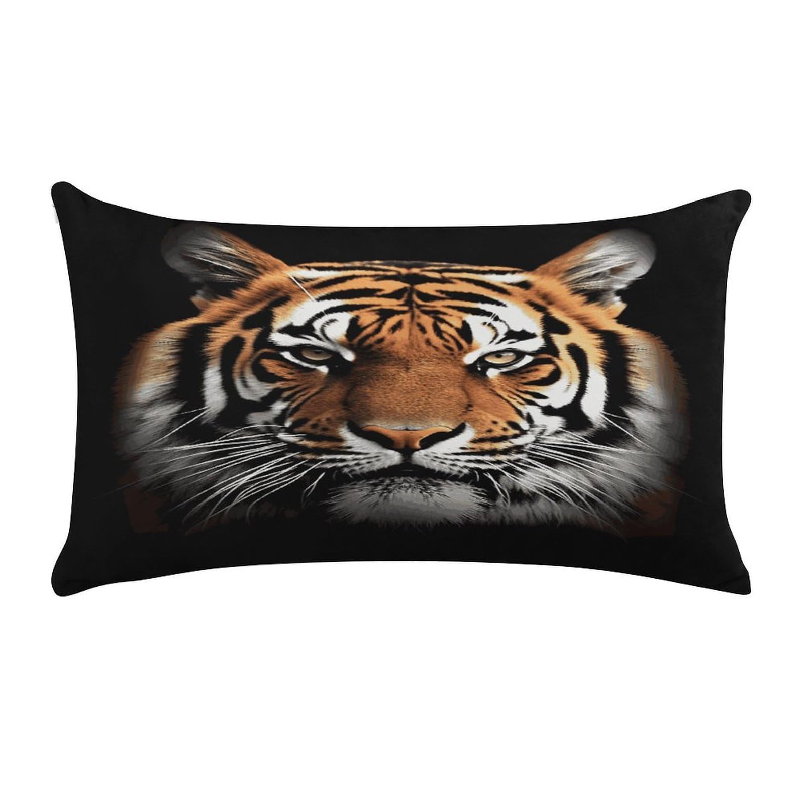 LDGSUPH Tiger Face Throw Pillow Cover with Zipper Long Throw Pillow Case Anti-Fading Pillow Protector Super Soft Decorative Cushion Case Exquisite Plush Pillowcase12 X 20 in