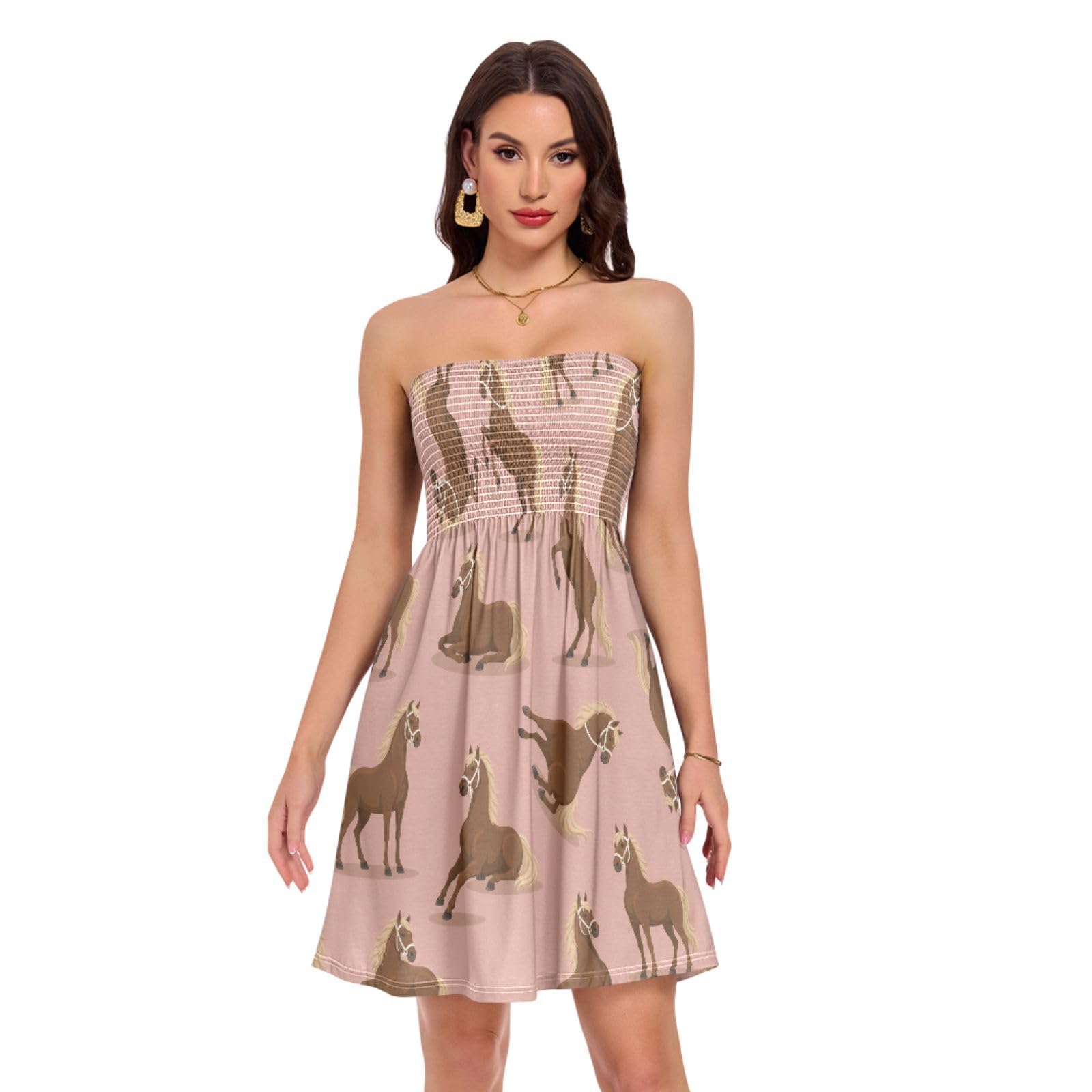 Women's Strapless Dress Sundress Skirts Casual for Travel Daily