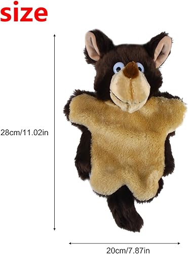 Miniatura 2 de Andux Lindo juguete de peluche suave de marioneta de mano (SO-20 Wolf-Brown)