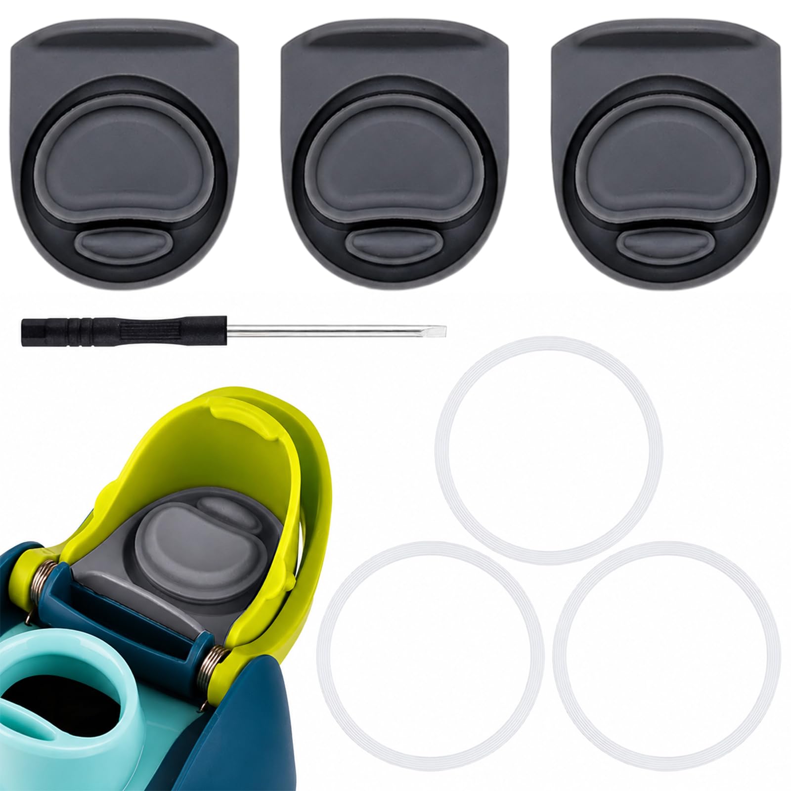 Aribliseza 7-Piece Replacement Silicone Stopper for Owala Freesip Water Bottle, Compatible with Owala Lid Seal Ring, Leak-Proof, Hygienic Cleaning, Easy Installation, BPA-Free, Extends Bottle