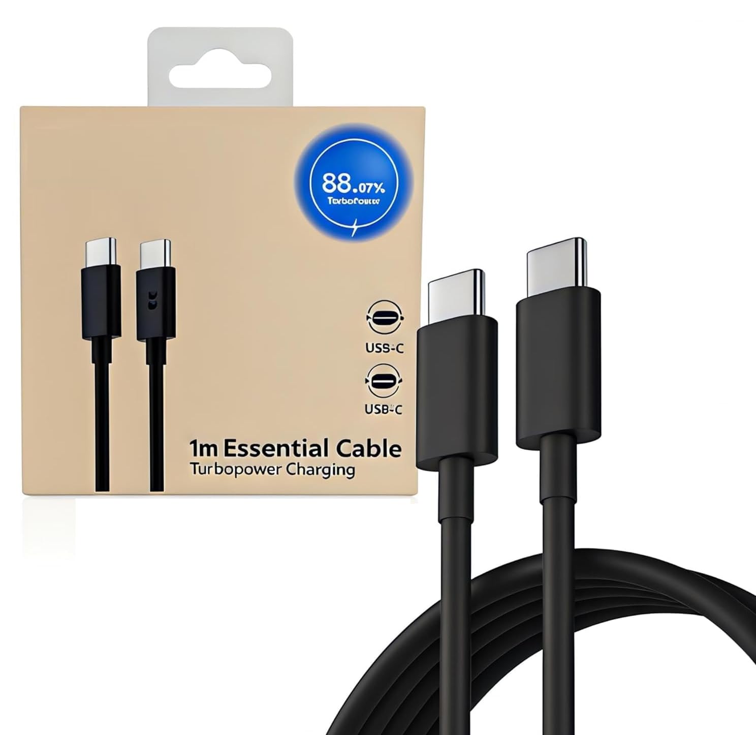 usb-c to usb-c turbopower fast charging cable | 1m | black | compatible with moto edge | moto g series | durable data sync charging cable