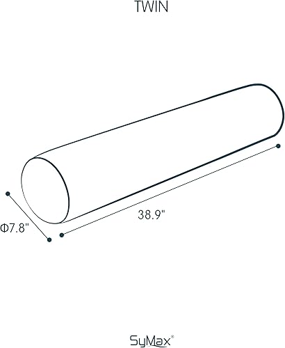Miniatura 3 de Almohada redonda de cama de tamaño individual (7.8 x 38.9 pulgadas) con espuma viscoelástica triturada, almohada de cabecera con funda de felpa