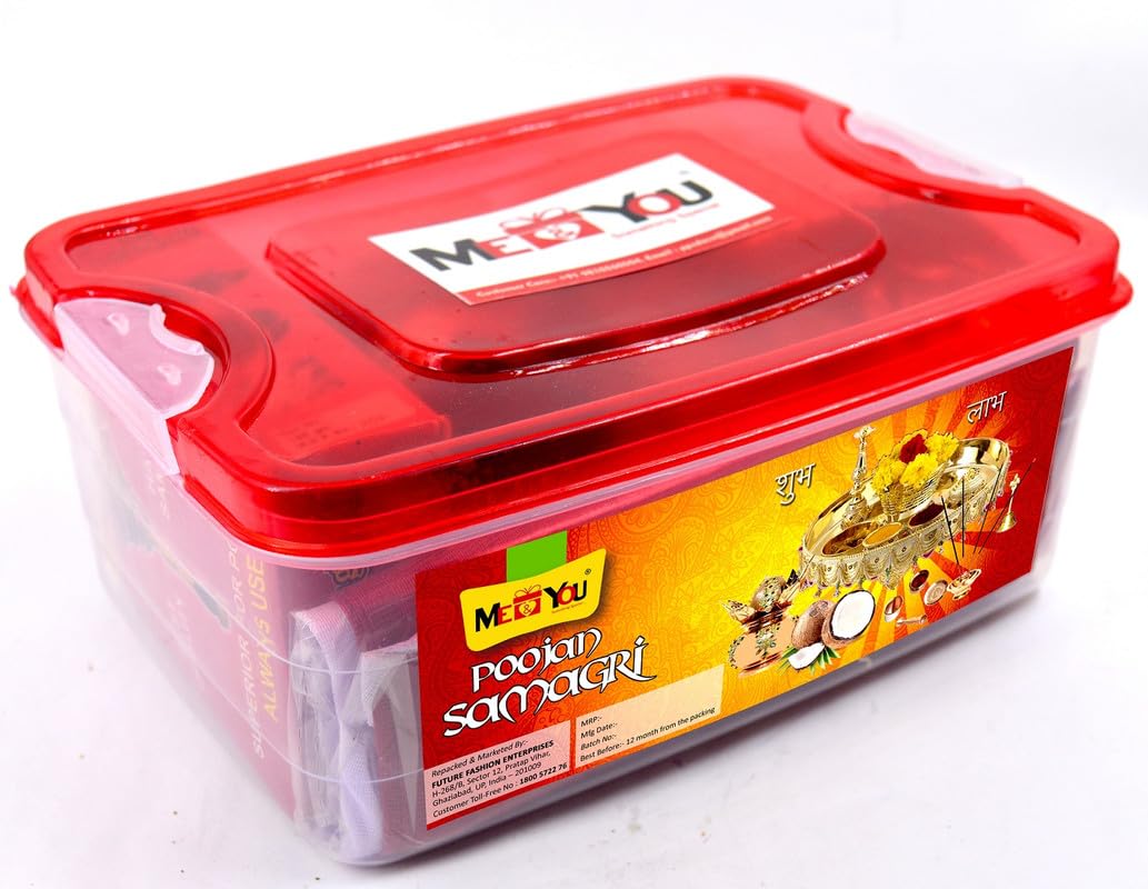 ME & YOU Pooja Samagri Kit in Storage Box with Complete Puja Essentials for Navratri, Diwali, Durga Pooja & All Hindu Ceremonies | All-in-One Pack-image-22