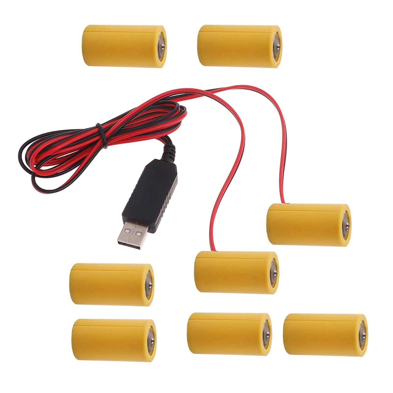 JzcsdkSIL 2in1 6V C Battery C Battery Eliminators Cable Replace 4Pcs 1.5V C LR14 Batteries for LED Light Electronic Radio Batteries