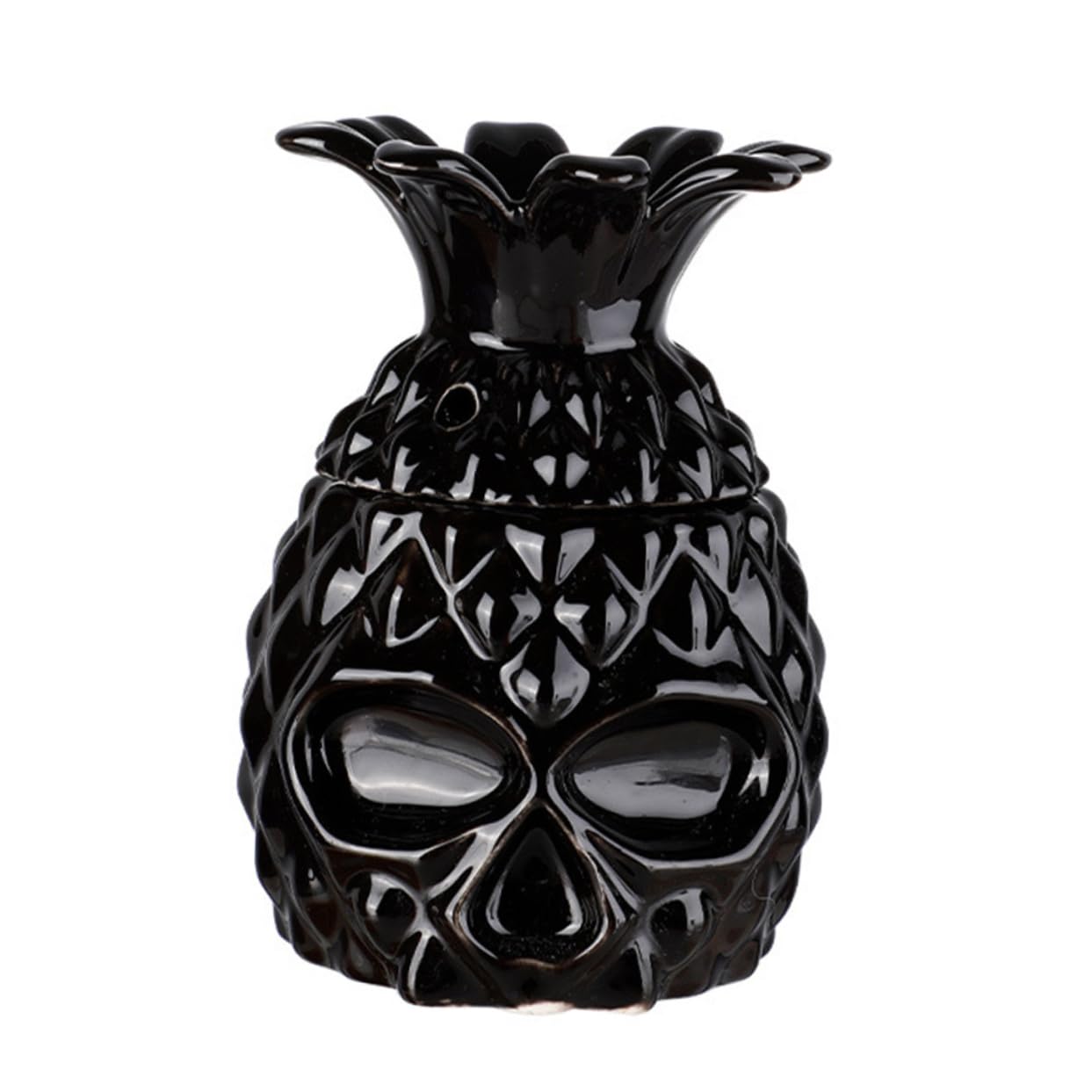 Tasse à cocktail céramique ananas isotherme avec son couvercle hermétique pratique