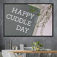 Framed Canvas Wall Art Word Panels 3D Fun Industrial Inspirational Metallic Multicolor Pop Art Typography - 16x24 inches