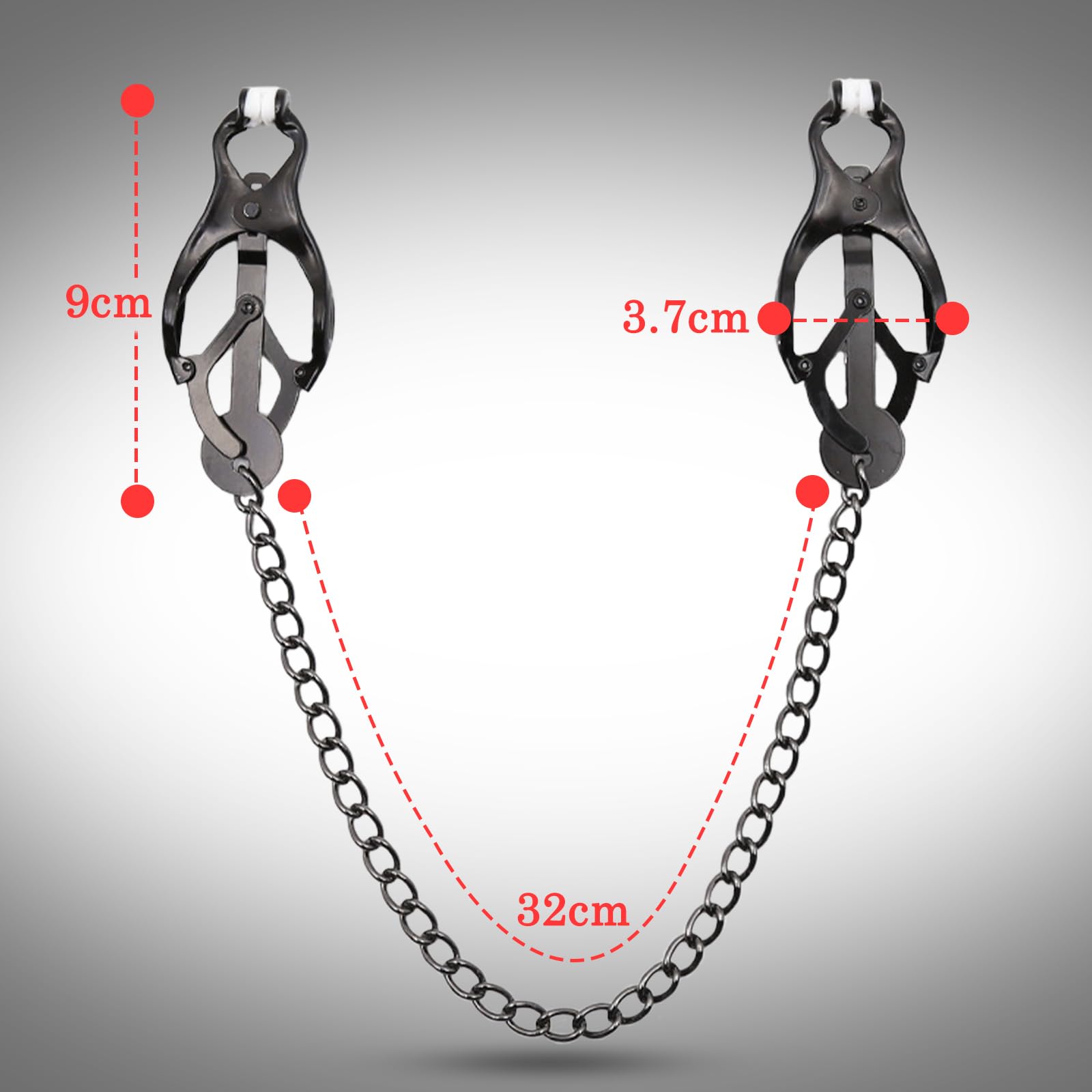 BDSMYEE Pinces à Tétons en Métal avec Ventouse de Mamelon, Pinces à Tétons avec Chaîne Jouets Sexuels Esclaves SM pour Femmes Couples