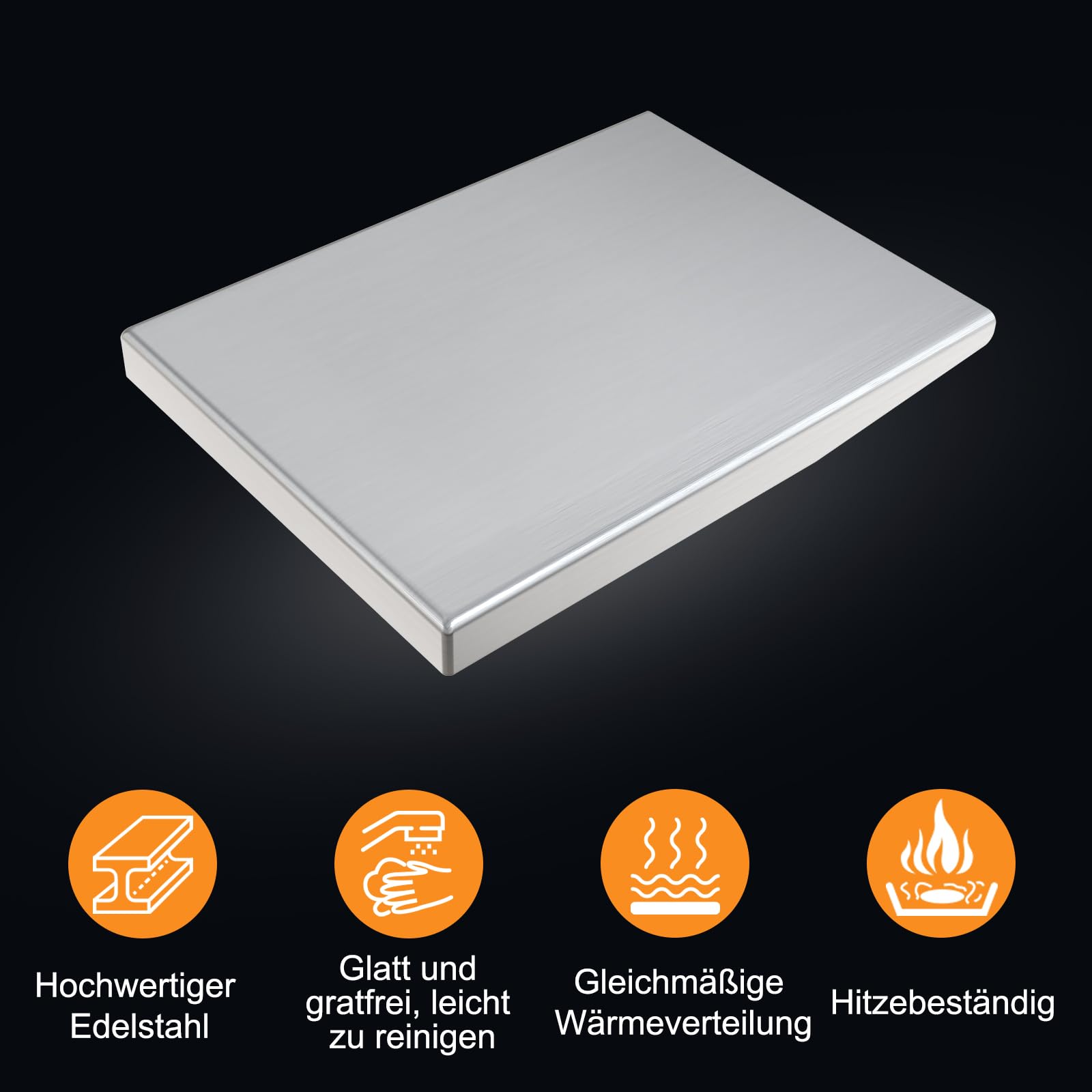 Uniwersalna płyta grillowa Plancha ze stali nierdzewnej 27x20CM Uniwersalna płyta grillowa BBQ Plancha pasująca do grilla gazowego Weber i grilla na węgiel drzewny, prostokątna, masywna