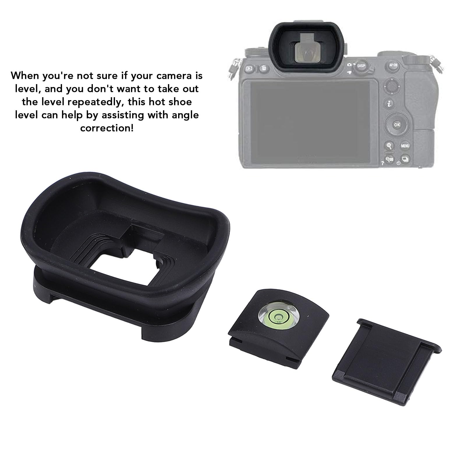 Akozon Set Oculari Per Mirino Fotocamera Z8 Z9 - Con Copri Slitta Calda E Livella A Bolla, ABS