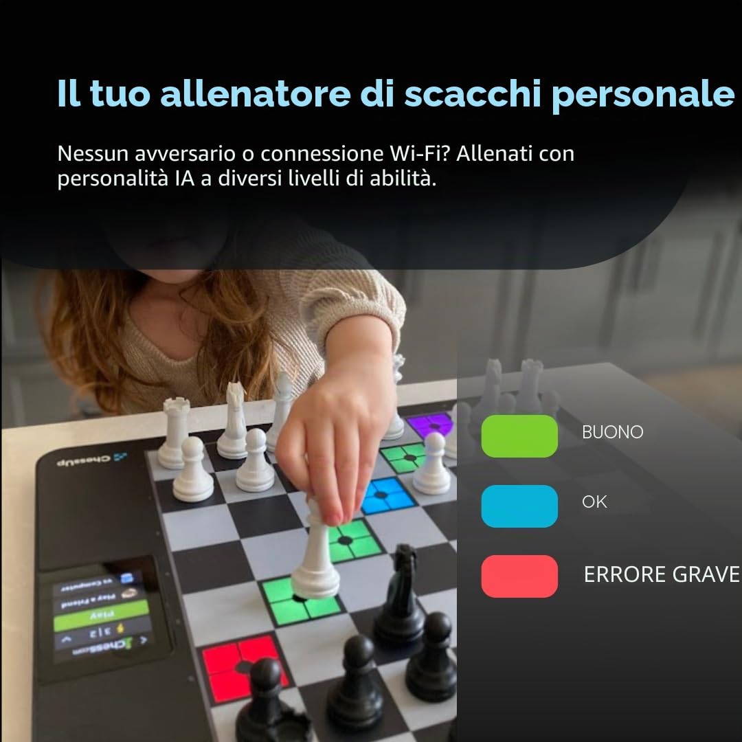 ChessUp Bryght Labs - 2 scacchiere elettroniche, WiFi integrato, motore di scacchi, set di scacchi TouchSense, scacchiera intelligente illuminata, con AI, lezioni, gioco wireless e app Companion