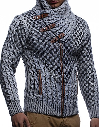 Leif Nelson Men's Knitted Jacket Turtleneck Cardigan Winter Pullover Hoodies Casual Sweaters Jumper LN5340