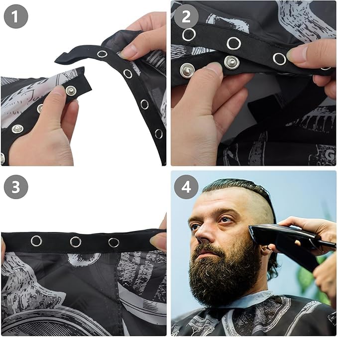 HENGBIRD Capelli da parrucchiere per adulti con chiusura a scatto regolabile per adulti e bambini