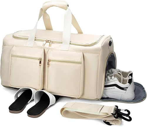 Miniatura 1 de Bolsa de lona con compartimento para zapatos, bolsa de viaje de noche, bolsa de transporte, bolsa de gimnasio, bolsa de deporte, bolsa de fin de