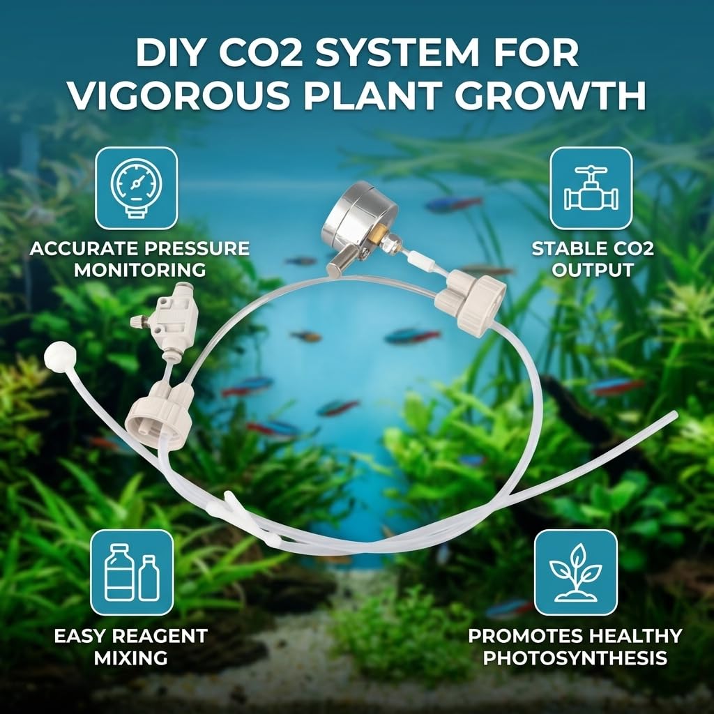 Yosoo DIY Aquarium Planté Réservoir CO2 Système kit Pro Tube Valve Bouchon de bouteille de calibre D201