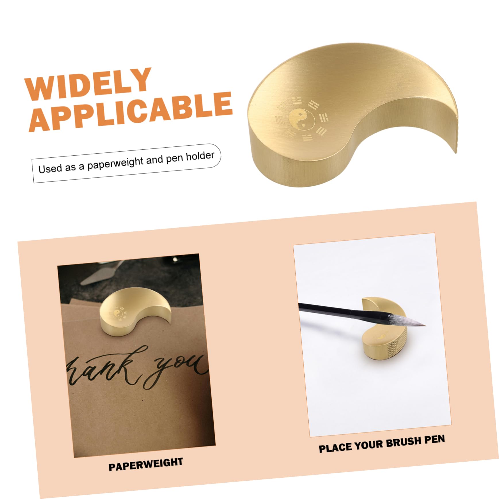 EXCEART 4pezzi Peso Ottone Rectangolare Per Calligrafia Sostegno Per Pennelli Con Superficie Liscia e Design Elegante Accessorio Decorativo Per Scrittura e Pratica Calligrafica Per Amanti