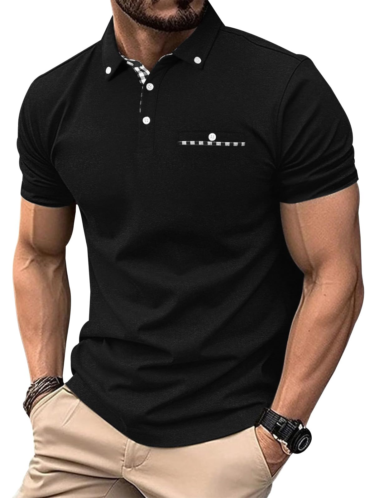 Zetieny Polo Uomo Manica Corta Traspirante Golf T-Shirt Tennis Polo Shirt Estiva Abbigliamento da Lavoro Magliette