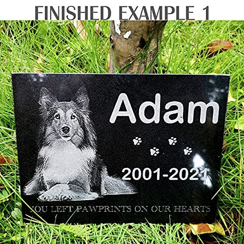 Image of ADFSTONE 20x16 Personalized Granite Pet Memorial Stones for Dogs and Cats, Customized Dog Memorial Gifts with Picture, Pet Grave Markers with Photo, Always in Our Hearts Bereavement Gift Headstone
