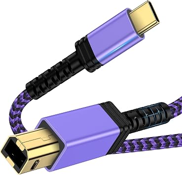 USB B to USB C Printer Cable 6ft Type B to Type C Printer Cord for MacBook Pro Air HP Dell Epson Brother USB-C MIDI Cable for Yamaha Casio Digital Piano MIDI Keyboard DJ Controller DAC