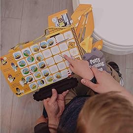 Potty Training Chart with 35 Stickers, 3 Reminder Stickers and Crown for Toddlers Boys and Girls - Potty Training Rewards for Kids - Tractor