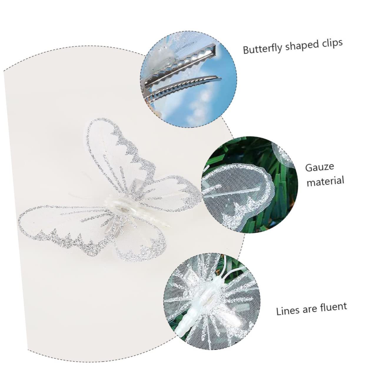 Housoutil 5 Sätze Simulation Schmetterlinge Mit Clip Stoff Schmetterlinge Für Diy Bastelprojekte Vielseitige Dekoration Für Hochzeit Weihnachten Und Mehr 12 Stück * 5