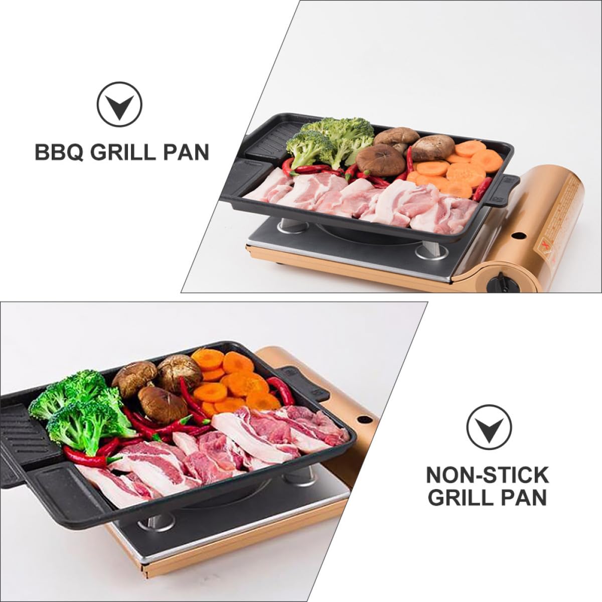 SUPVOX Teglia Barbecue Piastra Grill Antiaderente in Lega di Alluminio Nera