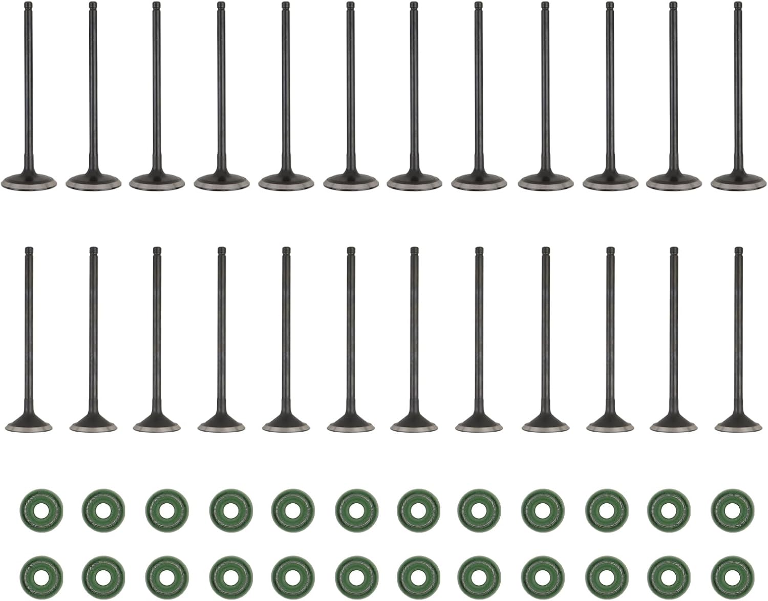 Intake Exhaust Valves + Valve Seals Compatible with 2008-2023 Acura MDX Honda Accord Odyssey 3.5L 3.7L 14711RYEA00, 14721P8EA00