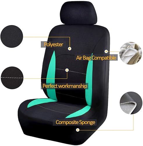 Miniatura 98 de Flying Banner Fundas de asiento de coche para asiento delantero y trasero, de poliéster, protectores de asiento de automóvil, fácil instalación