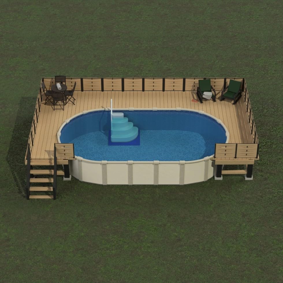 Escalera para piscina elevada White 76 in alto miniatura 7