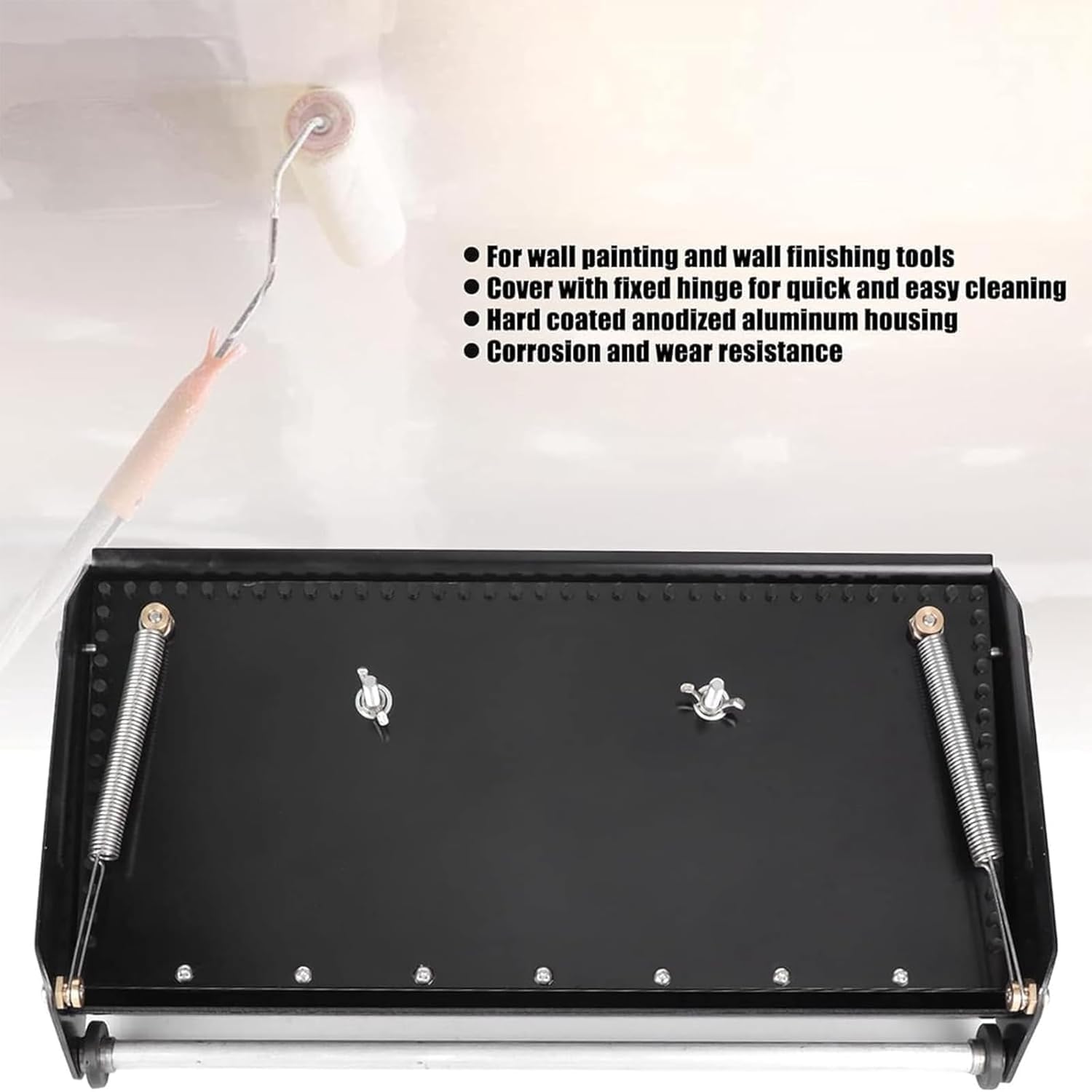 Drywall Flat Finishing Box, 10 Inch Drywall Taping Tools, Drywall Tape and Mud Dispenser Tool, with 41-65 Inch Extendable Handle, Angle Adjustable 120°, for Interior Decoration