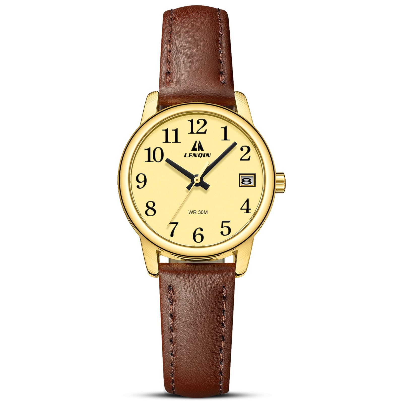 Ladies Watches, Analog Quartz Watches for Women, Waterproof Women's Wrist Watches with Leather Strap