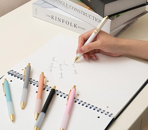 Miniatura 10 de HuoHuair Bolígrafos de tinta negra de punta media de 0.039 pulgadas (0.039 in), retráctil, paquete de 6 unidades (tinta negra)