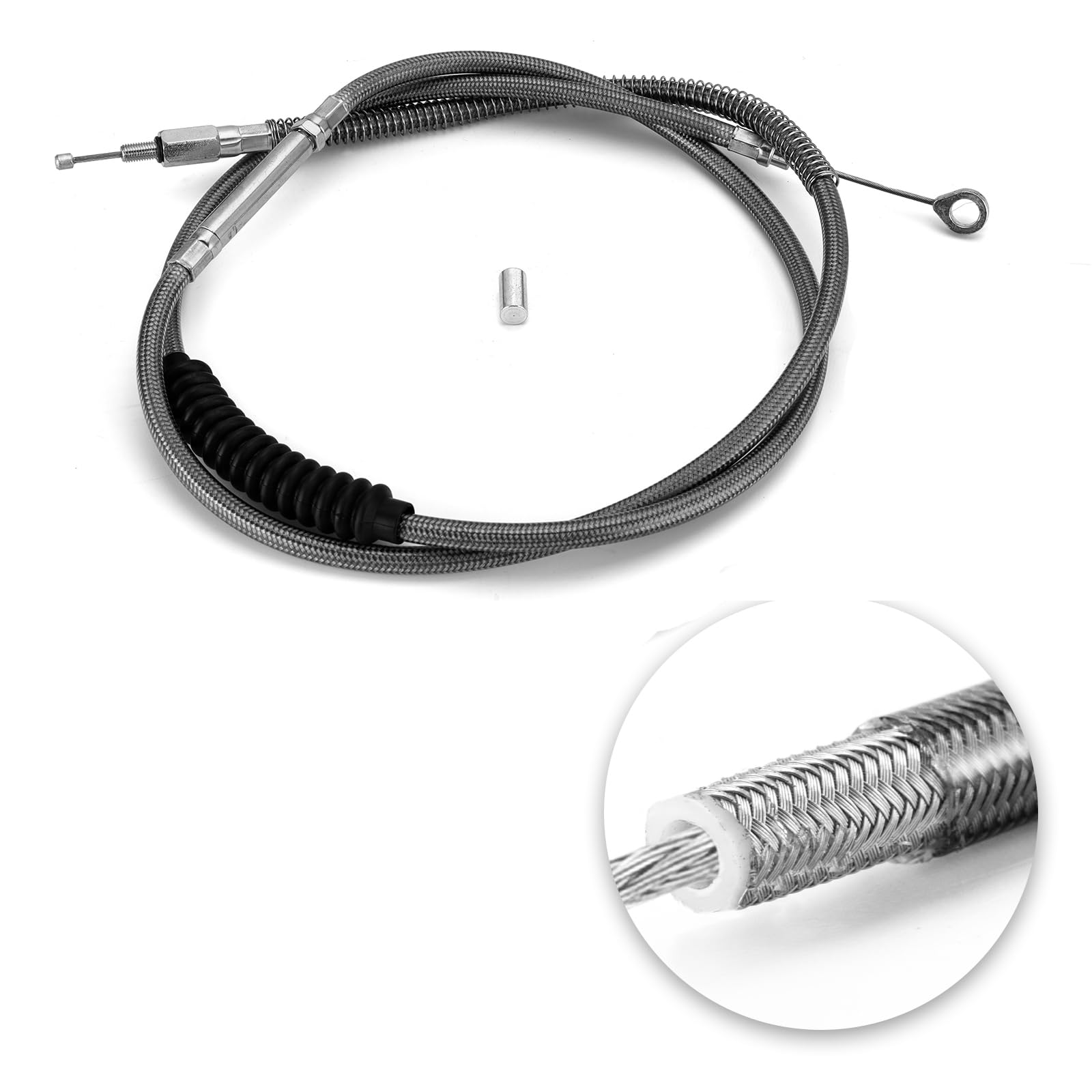 Mofun 74 11/16" Clutch Cable Fit for Harley Touring Dyna Softail Black