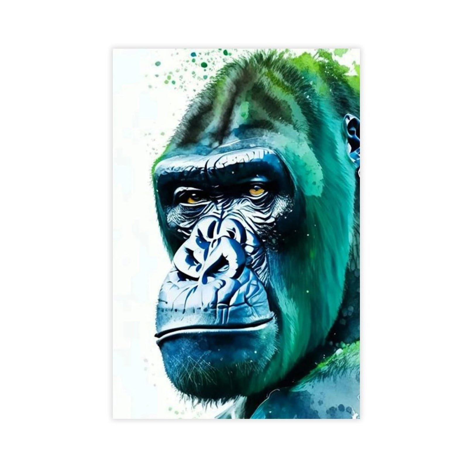 Bareronor Gorilla With Thinking Face Canvas Poster Bedroom Decor Landscape Office Room Decor Gift 24" L X 36" W
