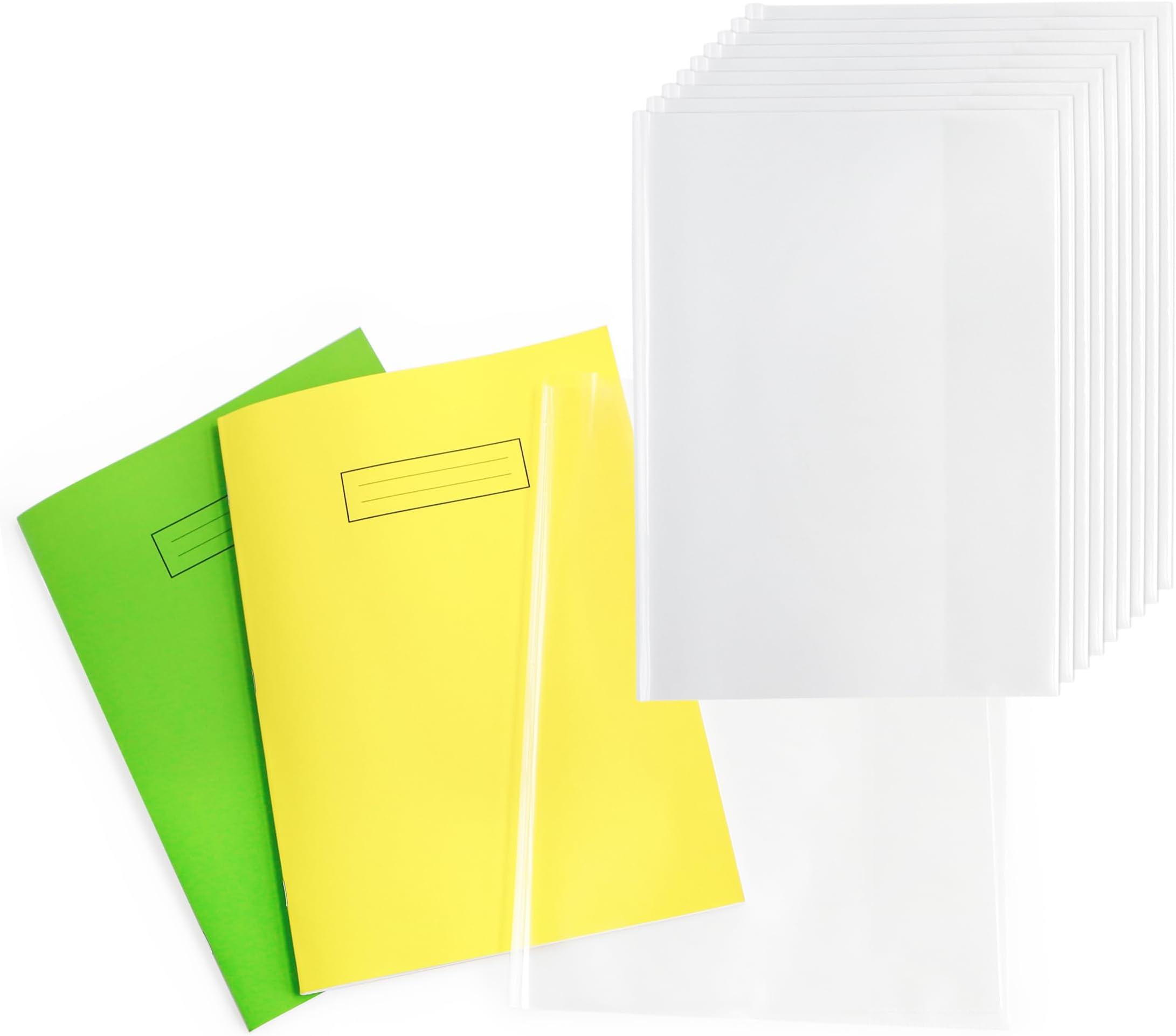 EXERZ A5 Exercise Book Cover 10pcs Clear Water Resistant - Slip On Protective Jackets for Notebook, Book Sleeve, PP (A5 x 10)
