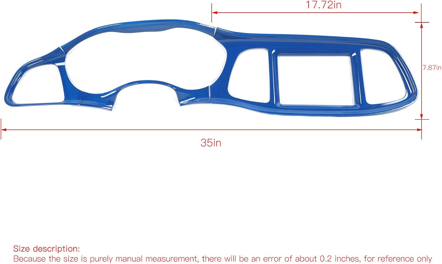 JeCar Center Console Dashboard Trim Instrument Panel Cover Interior Decoration Accessories Compatible with Dodge Challenger 2015-2023, Blue