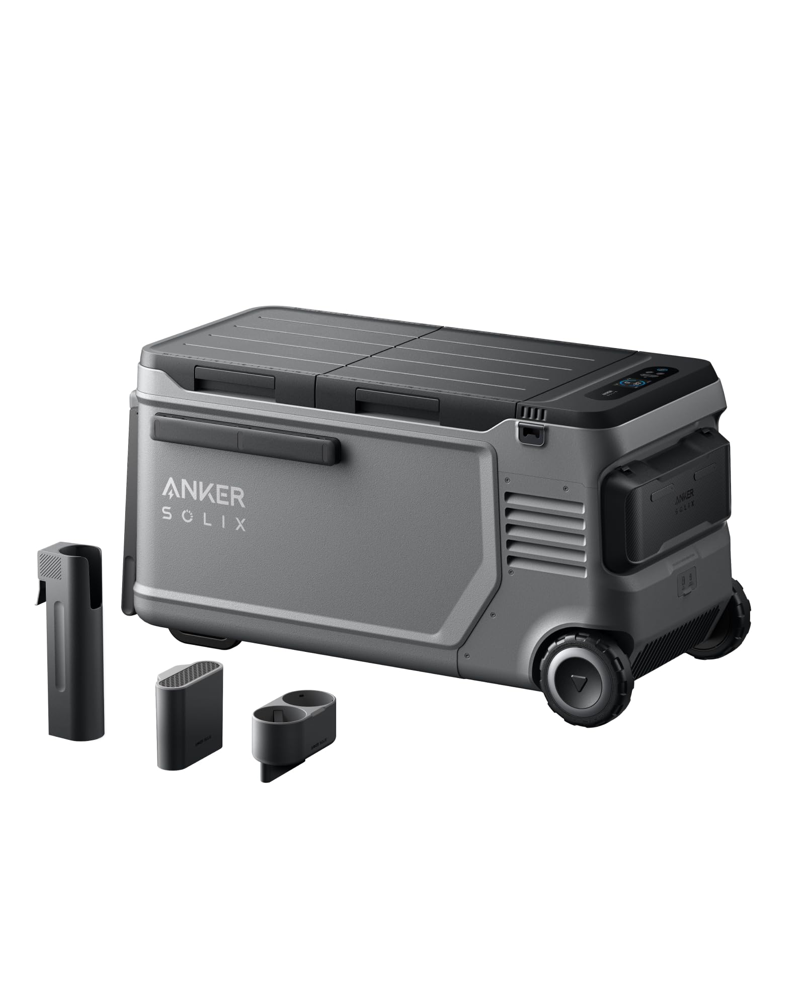 Anker SOLIX EverFrost 2 58L Cooler with Road Trip Kit, 61 qt Car Refrigerator, Electric Cooler with 288Wh Battery, Powered by AC/DC or Solar, for Camping, Travel, Fishing (Only 1 Battery Included)
