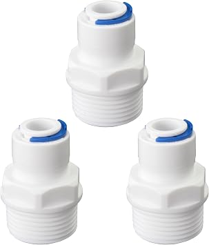 3/4" Male to 3/8" PE Tube Push-to-Connect Adapter 3-Pack